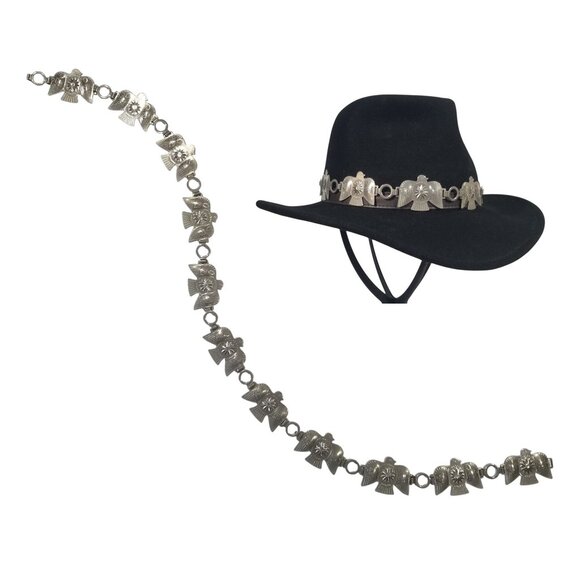 Vintage Thunderbird Concho Chain Belt and/or Hat Band - Picture 1 of 12